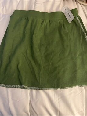 PacSun Green Ribbed Stretch Mini Skirt